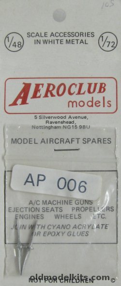Aeroclub 1/72 (2) Hoffman Wooden Two Blade 6'6 Diameter Propellers, AP006 plastic model kit